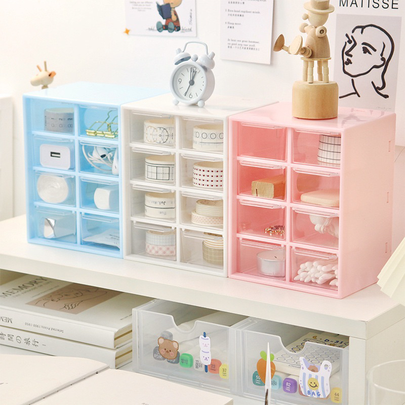8 Slots Drawers Mini Drawers Desk Organizer Jewelry Lipstick Mini ...