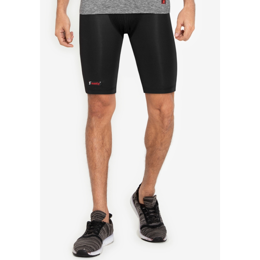 Manly Activewear Men's Compression Supporter Shorts in Black Shopee