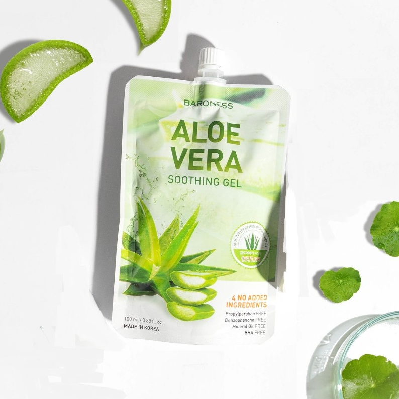 Original 🇰🇷 Korean Aloe Vera Soothing Gel Refill Pack 100ml Baroness 9985 Shopee Philippines 