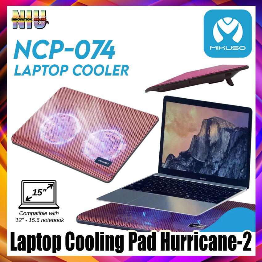 MIKUSO NCP074 Dual Fan Laptop Cooling Pad Hurricane2 LAPTOP COOLER