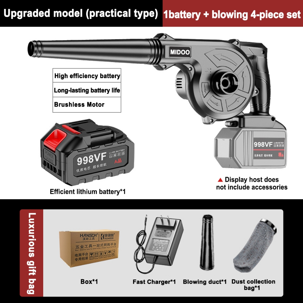 Cordless 1200W Air Blower Vacuum Cleaners Blowing Suction 2 in 1