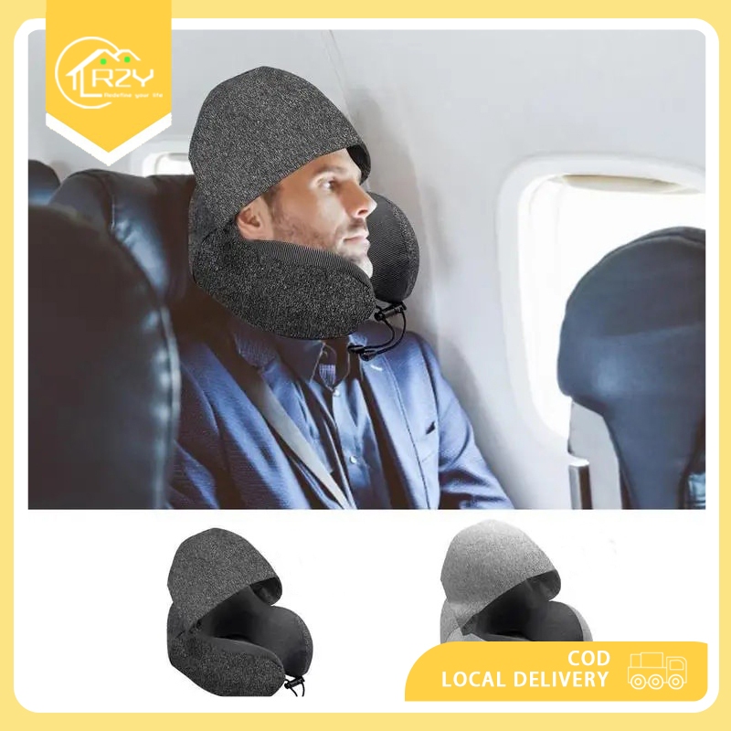 Neck Pillow for Travel,Memory Foam Travel Pillow with Hood,Airplane Pillow Head Rest Neck