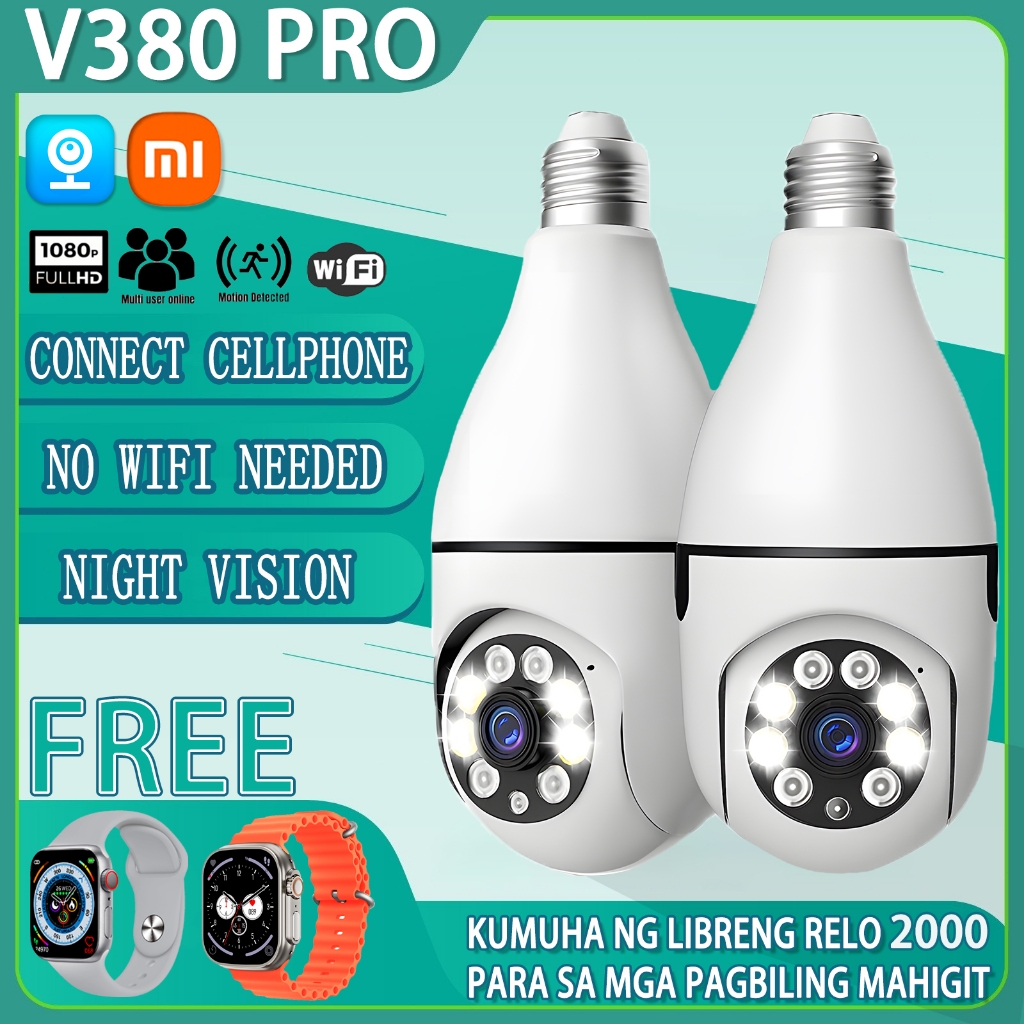 CCTV Bulb Camera Wireless Connect To Cellphone No Need WIFI Night