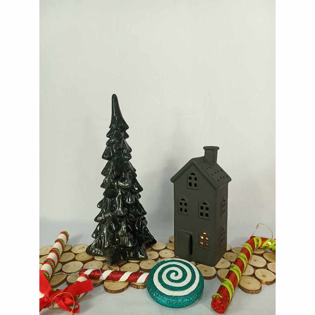 Decorative Black Christmas Villages Central Display Home Decor