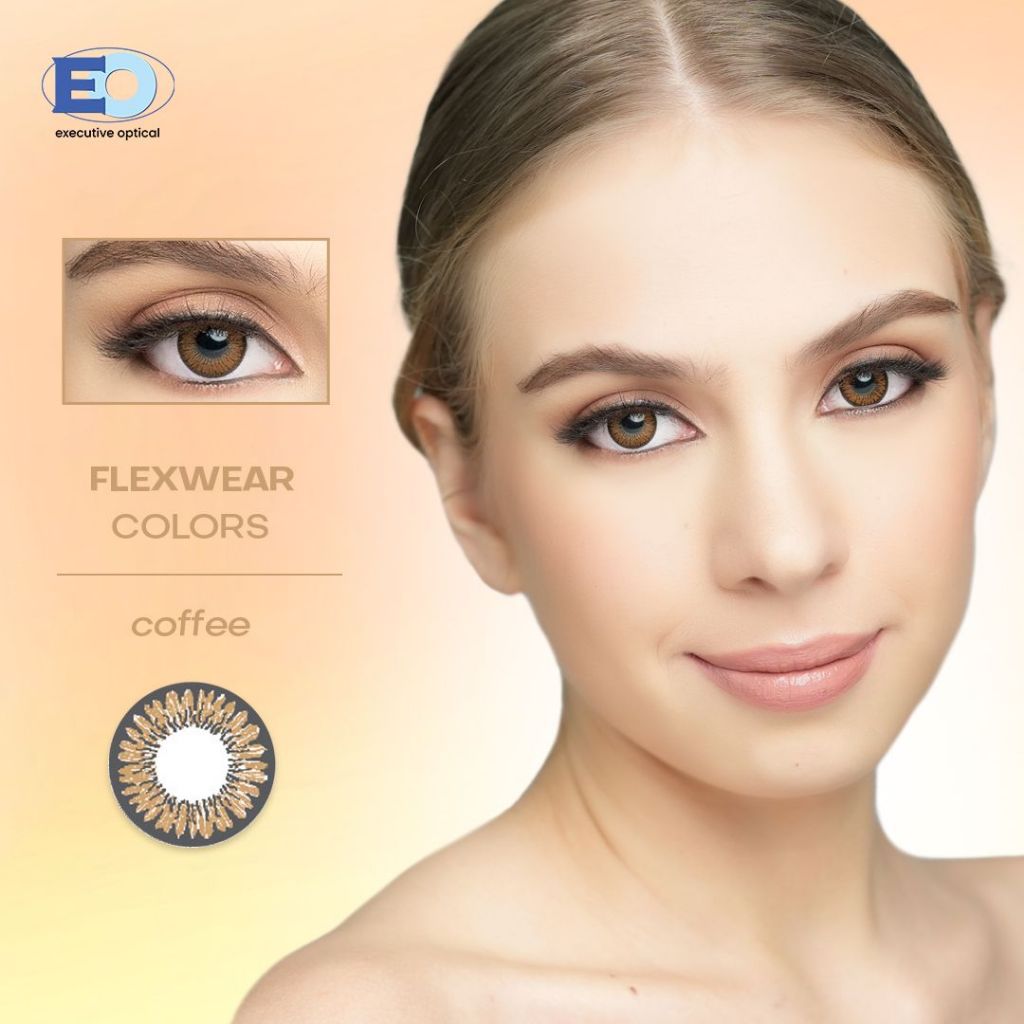 EO Flexwear Colors Coffee Graded Brown Contact Lenses (3 months) (0.