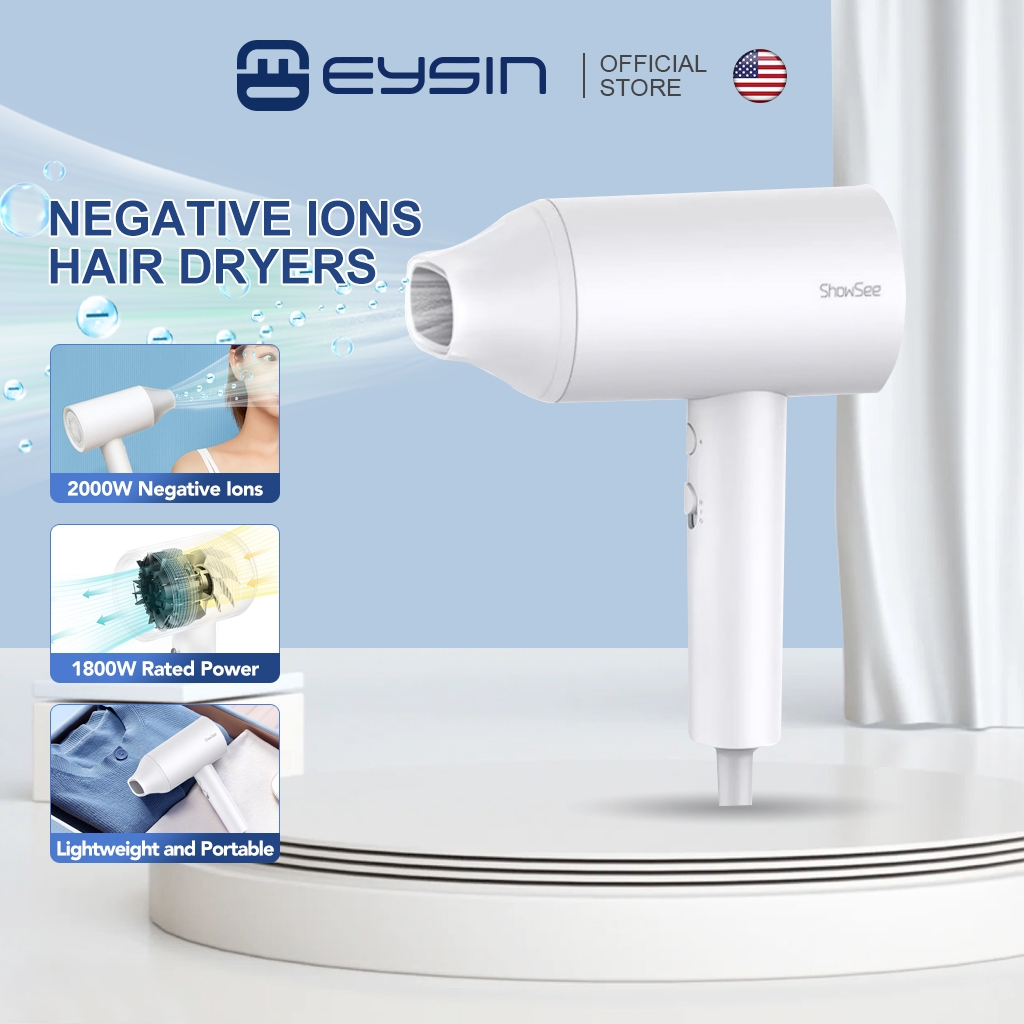 ShowSee Portable Anion Hair Dryer Negative Ion Hair Care Quick Dry