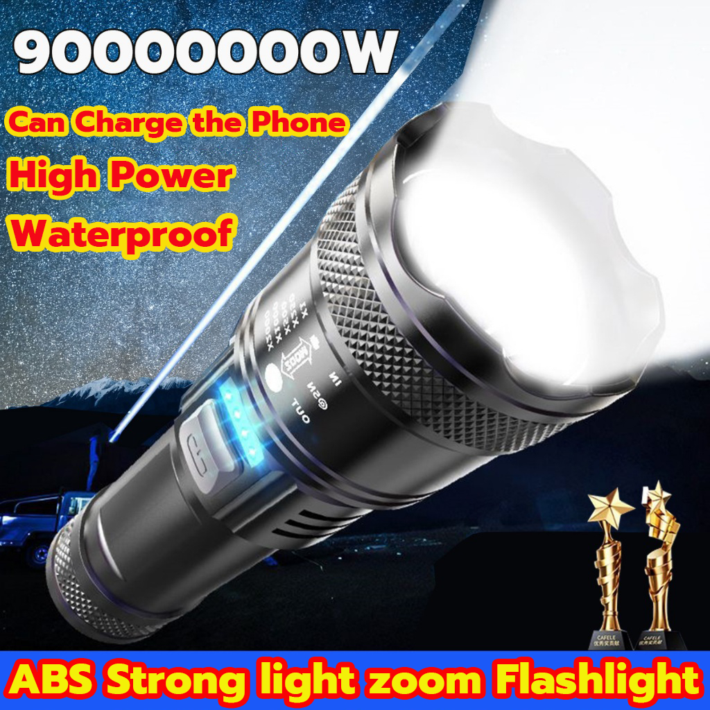 Strong Power Flashlight Rechargeable USB Charging LED Outdoor