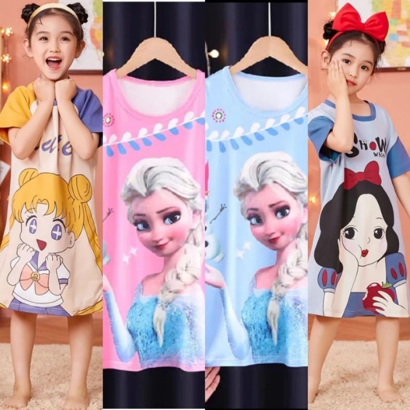 2-12Y Disney Princess Dress Daster for Kids Girls Character Sailormoon ...