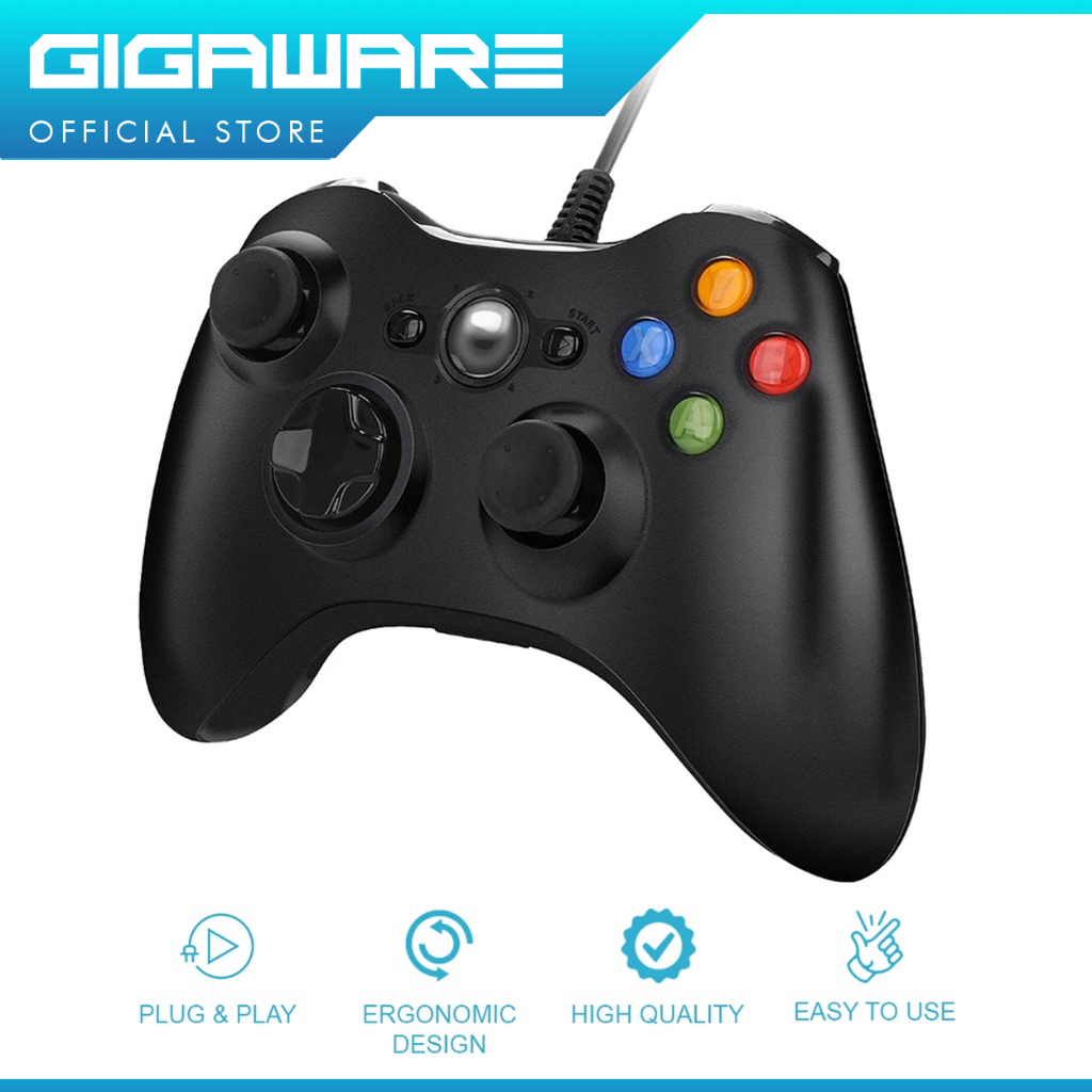 Gigaware Wired USB Game Controller Gamepad Joystick for Microsoft Xbox 360/Slim  & Windows PC | Shopee Philippines