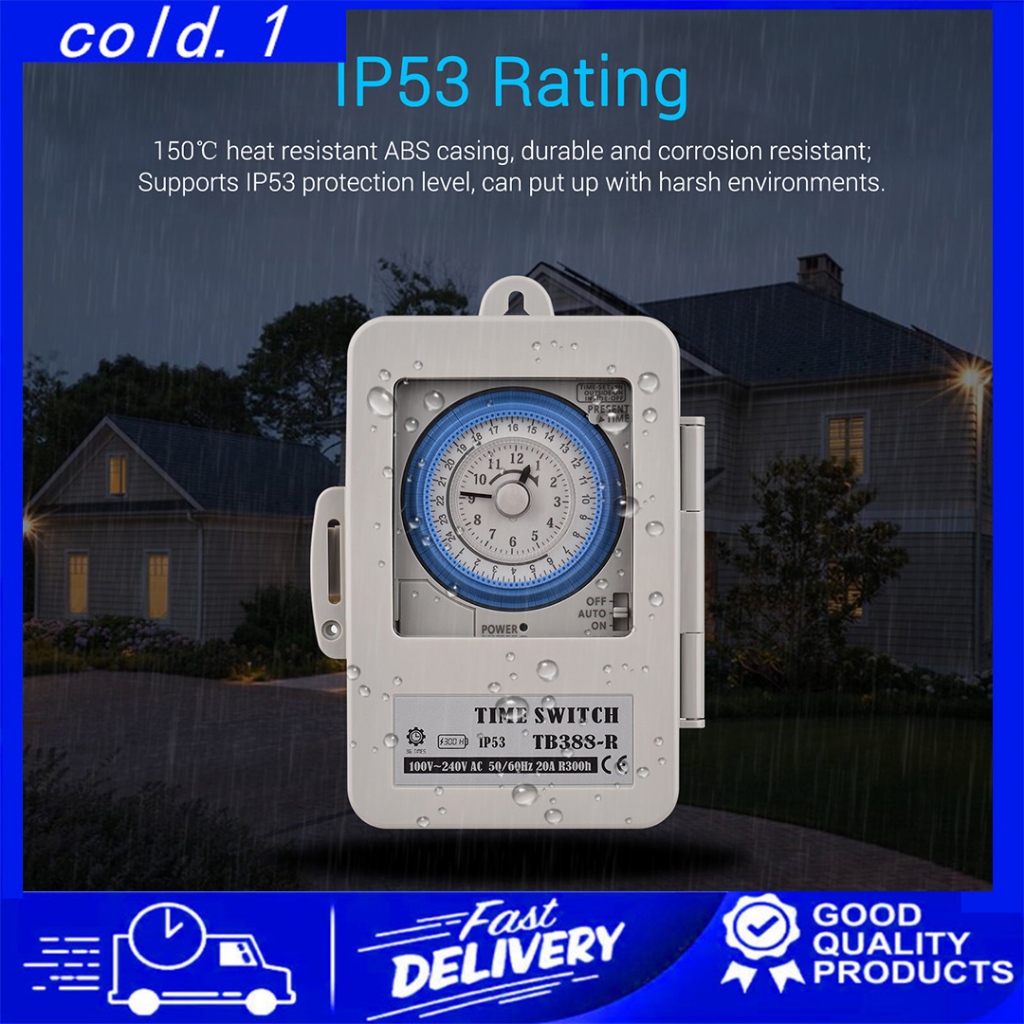 Mechanical 24 Hours Timer Switch IP53 Rating Programmable Electrical