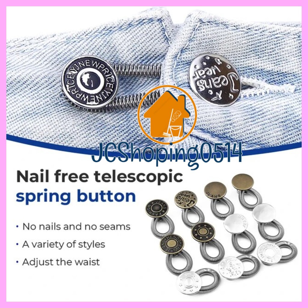 SHHM Magic Metal Button Extender for Pants Jeans Free Sewing Adjustable ...