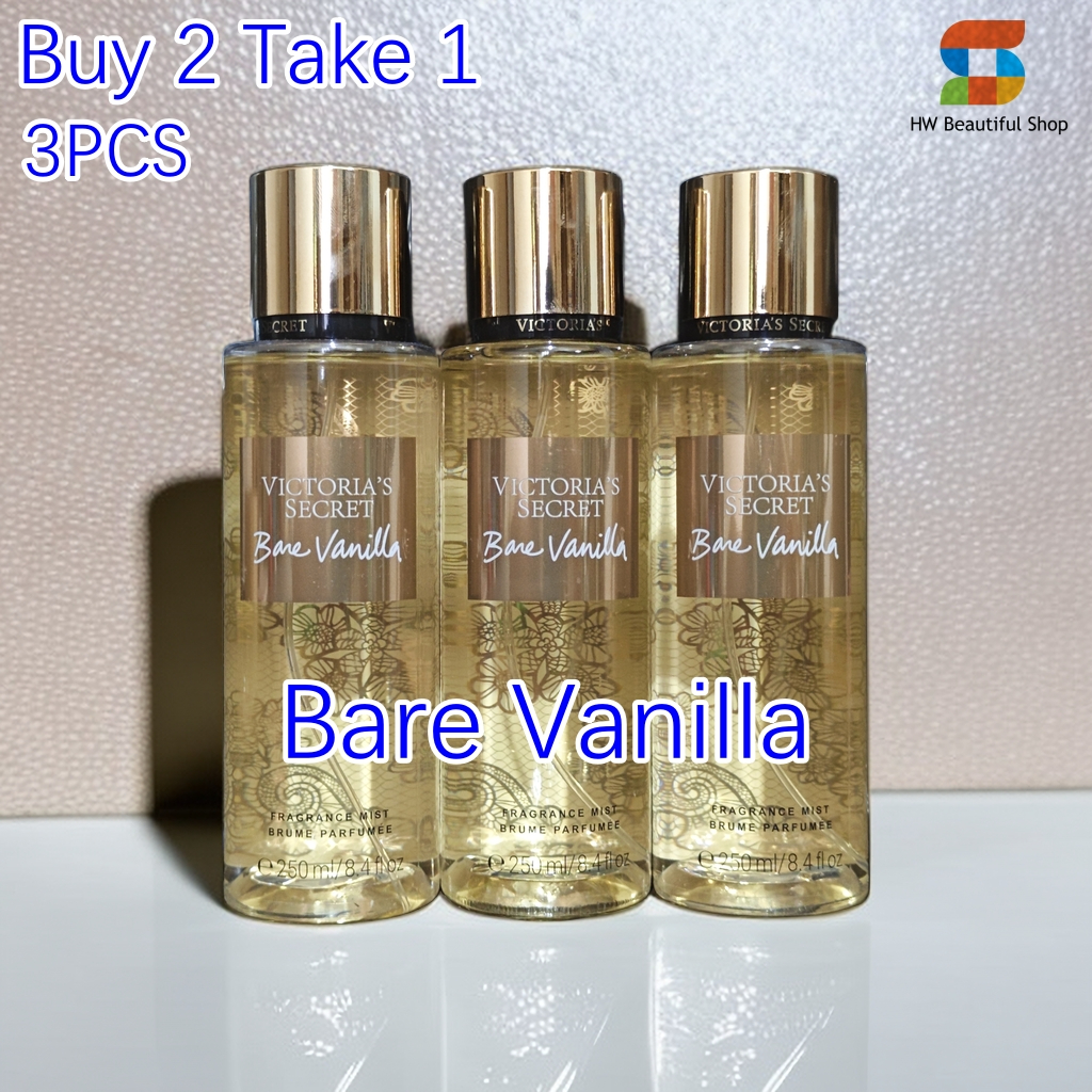 【Buy Take 1=3pcs】Victoria's Secret Perfum For Women Original Long Lasting  Bare Vanilla 250ml