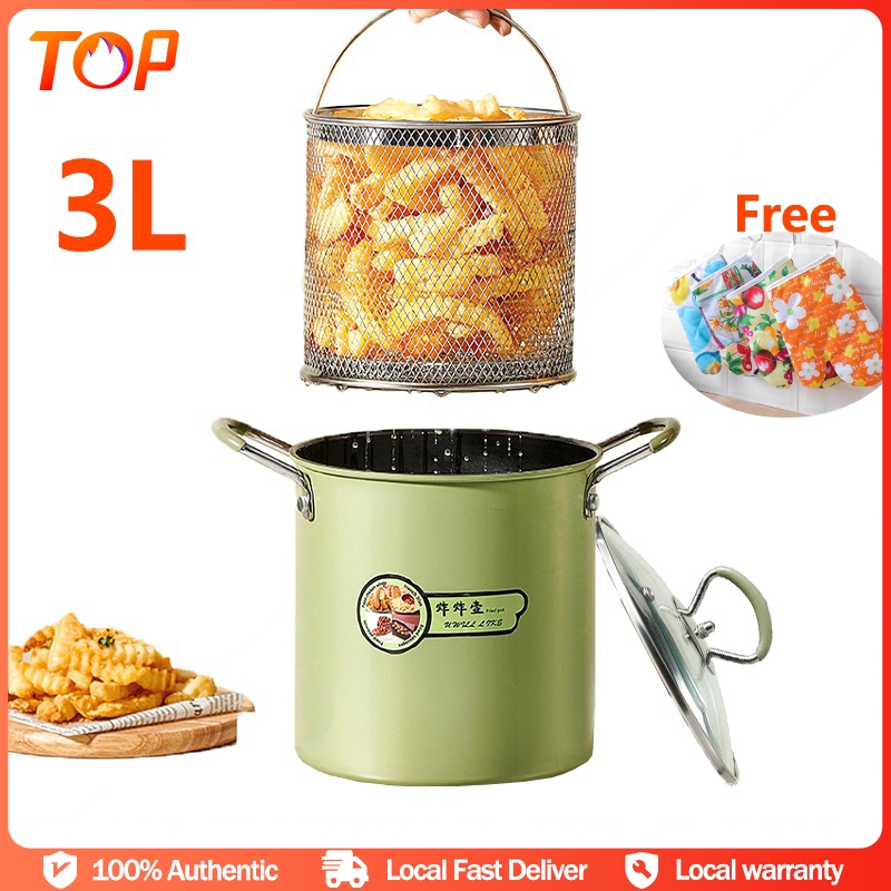 Deep Fryer Pan Kitchen Frying Pan home Mini Multifunctional Noodle