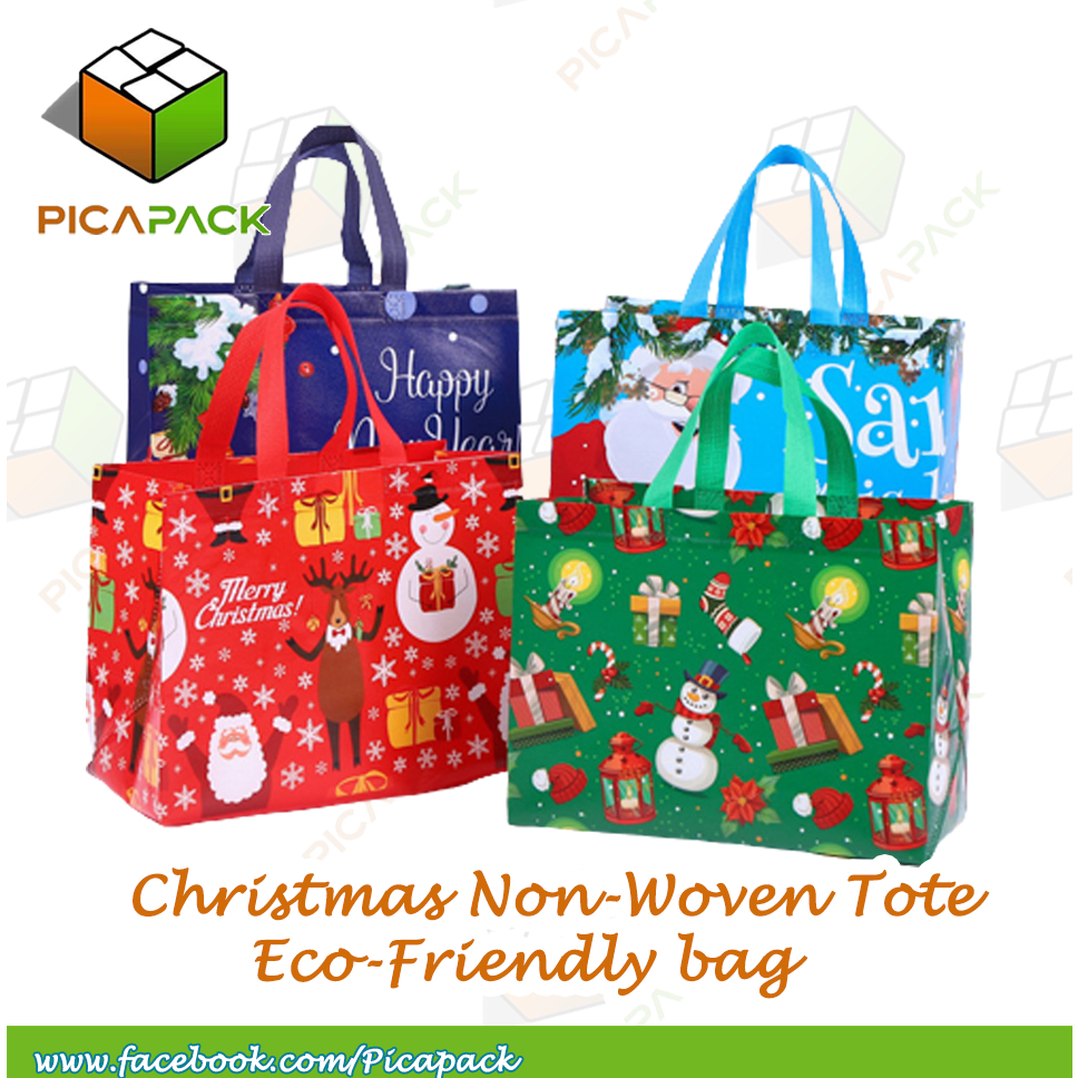 1pc Christmas Non-Woven Tote Bag Christmas gift Eco-Friendly Gift bag ...