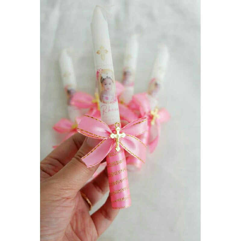 PERSONALIZED CANDLE FOR CHRISTENING/DEBUT/60TH BIRTHDAY Shopee