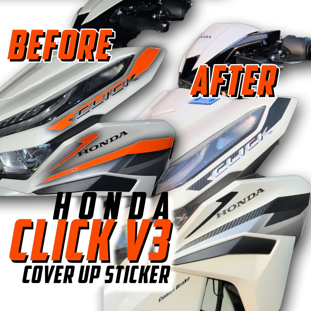 Honda Click V3 Cover Up Decals Left And Right Complete Set Shopee Philippines