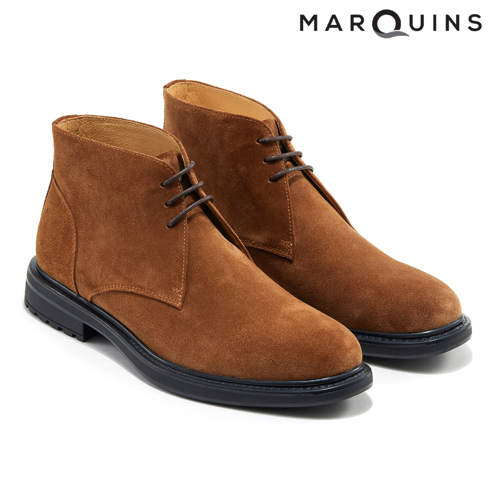 Marquins Genuine Leather Chukka Boots for Men - SCOUT Sand Brown Suede ...