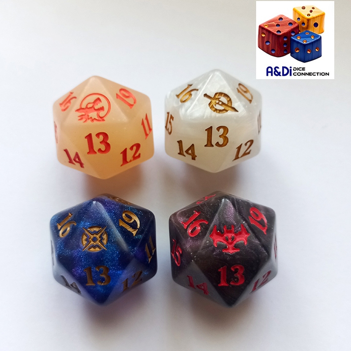 1pc. Magic The Gathering Oversized Spindown D20 Dice (With Freebies 3pcs  Galactic Dice)