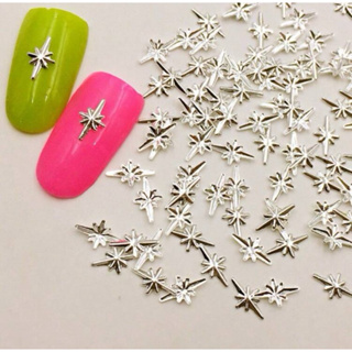 Crystal Alloy Star Nail Charms 12PCS 3D Stars Nail Charms Silver Star Shape  Charms for Nails Gems Nail Art Decorations Supplies