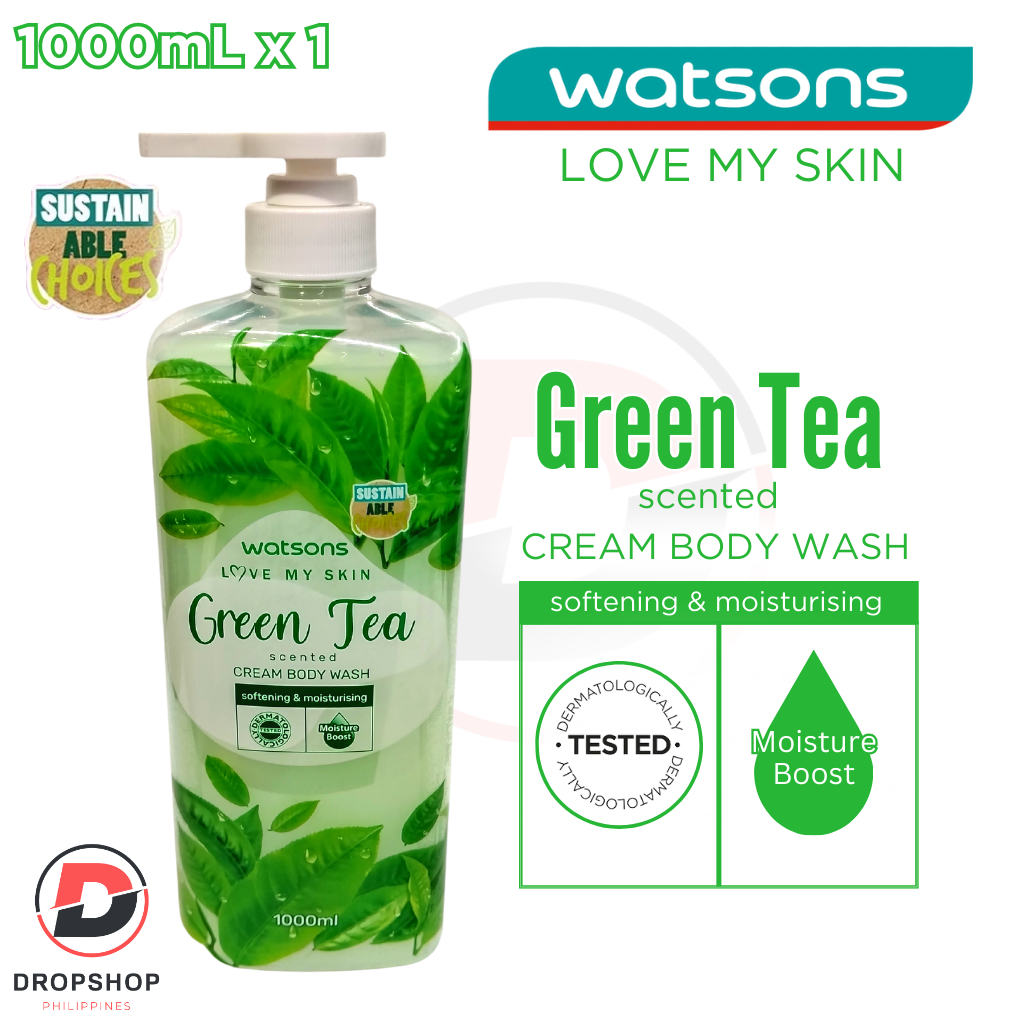 DP Watsons Love My Skin Green Tea Scented Cream Body Wash Softening and ...