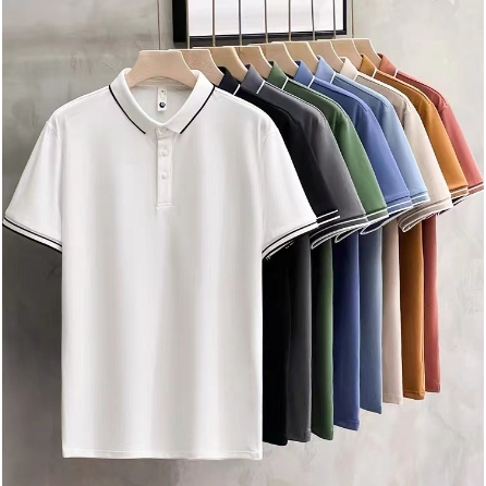 Men's Solid Color Polo Shirt Unisex Quality Fashion Polo Shirt | Shopee ...