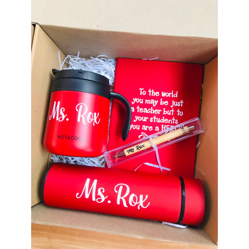Personalized Gift Set(Tumbler,mug,notebook and pen) | Shopee Philippines
