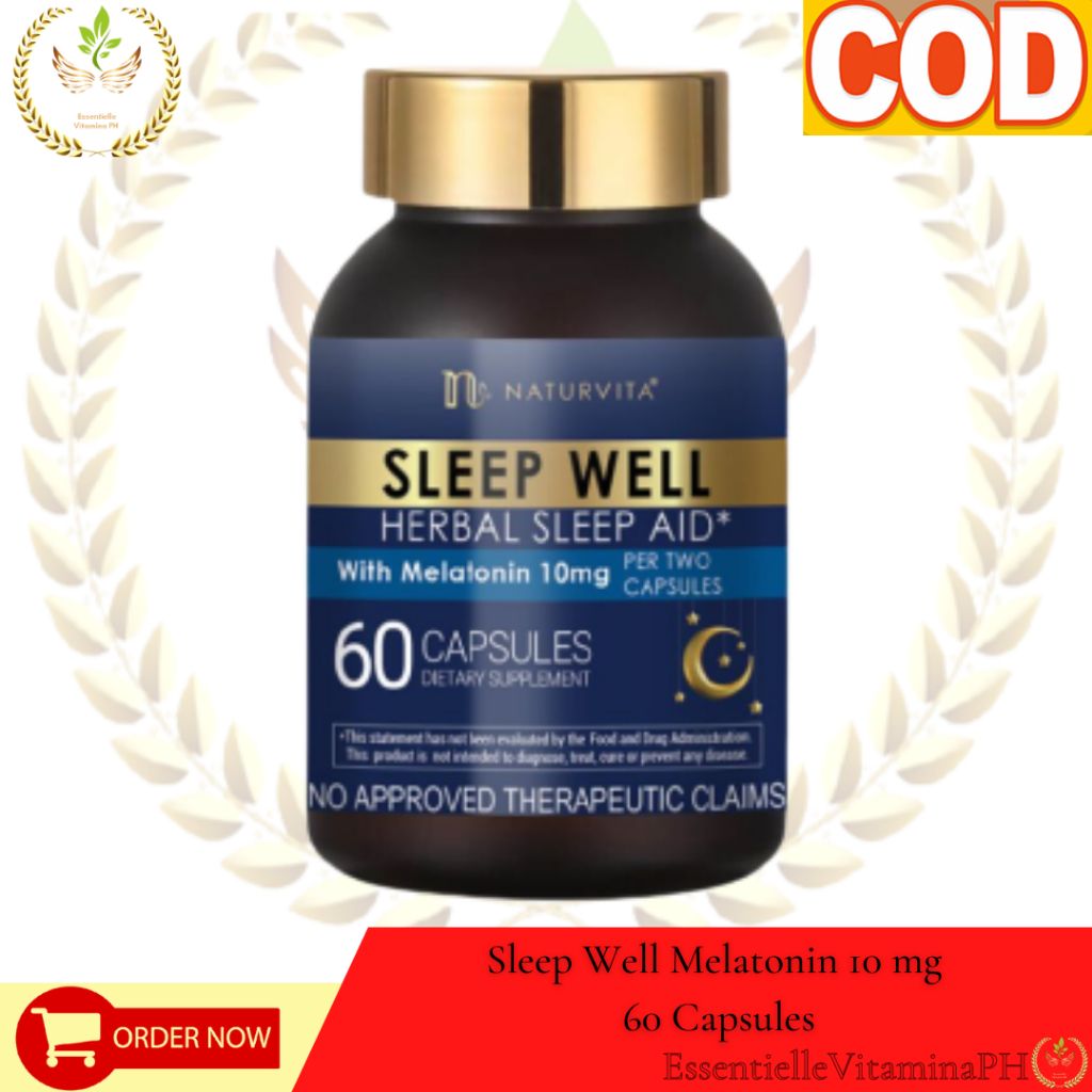 NATURVITA Sleep Well Melatonin 10mg Herbal Sleep Aid 60 Capsules