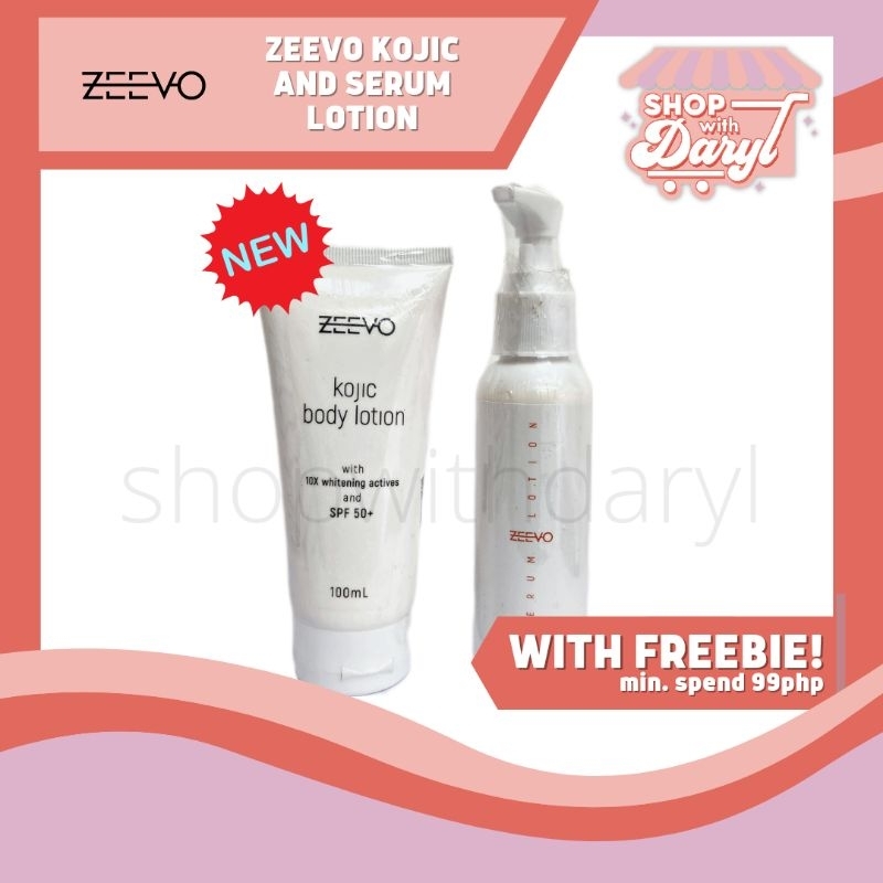 [ON HAND] ZEEVO Serum Lotion and Kojic Body Lotion 10x Whitening Shopee Philippines