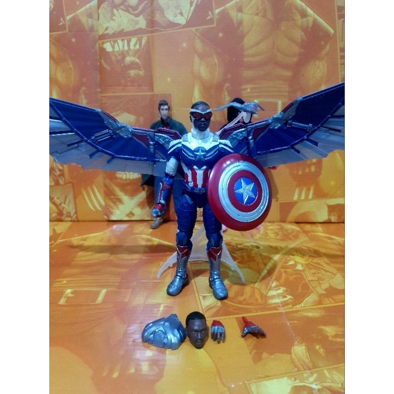 MARVEL LEGENDS CAPTAIN AMERICA SAM WILSON WITH BAF WINGS | Shopee ...
