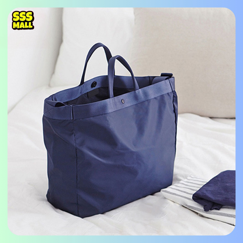 Nylon travel totes handbag Portable waterproof clothes bag foldable