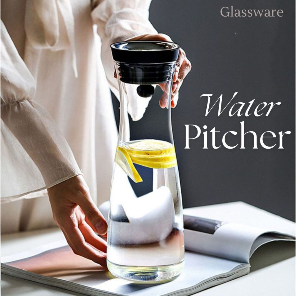 LOCAUPIN Water Pitcher Borosilicate Glass Jug Stovetop Safe Juice ...