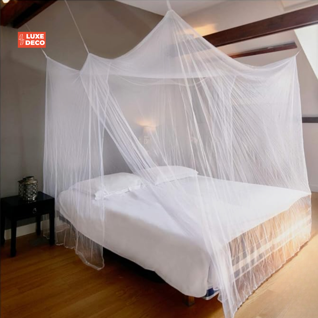 Soft Cotton Mosquito Net Kulambo Rectangular Bed Canopy with One Side ...