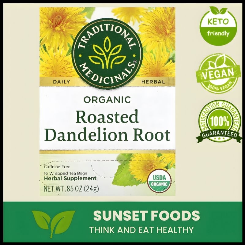 Traditional Medicinals Organic Roasted Dandelion Root 16 tea bags (25g ...