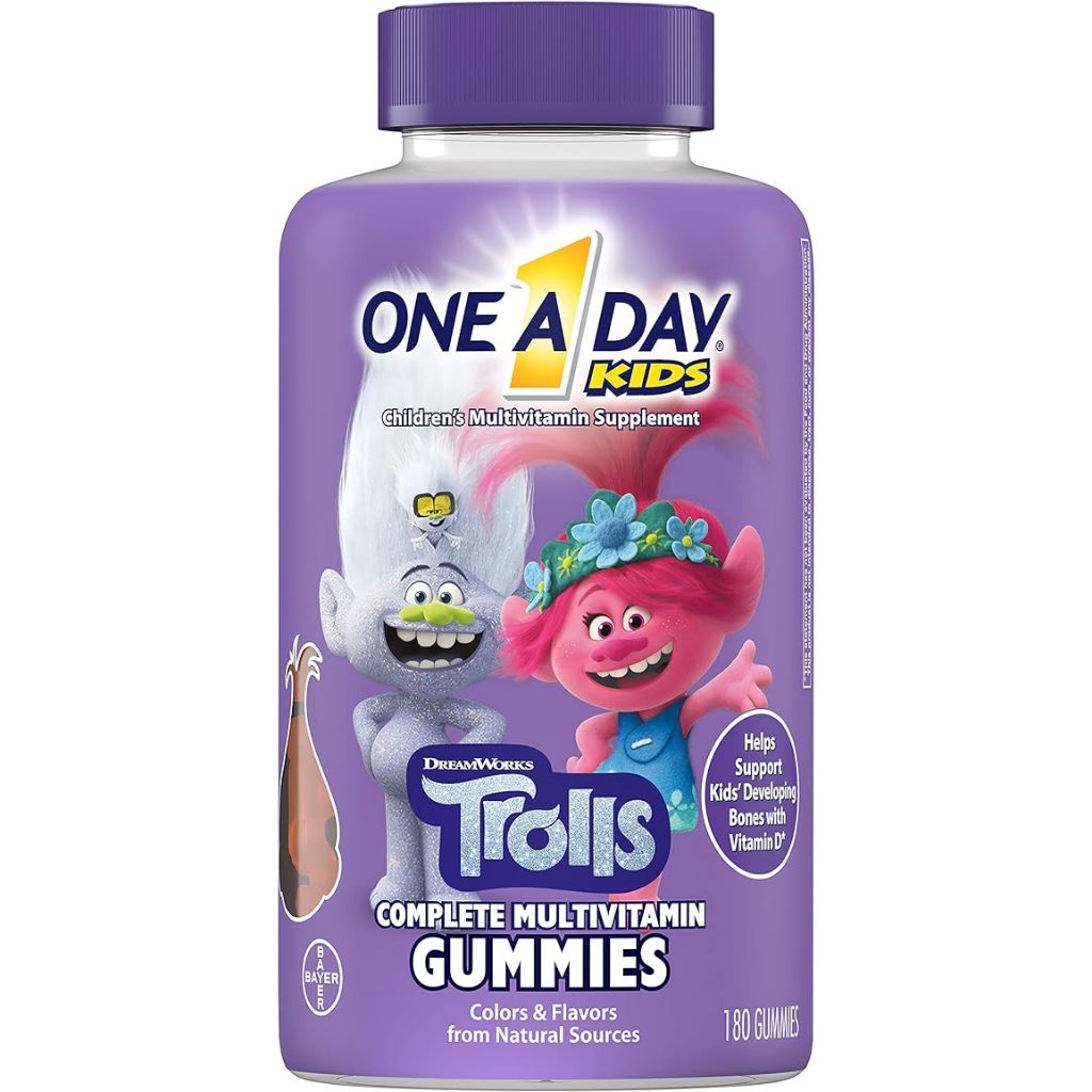 One A Day Kids Trolls Multivitamin Gummy 180 tablets, Expiration Dec