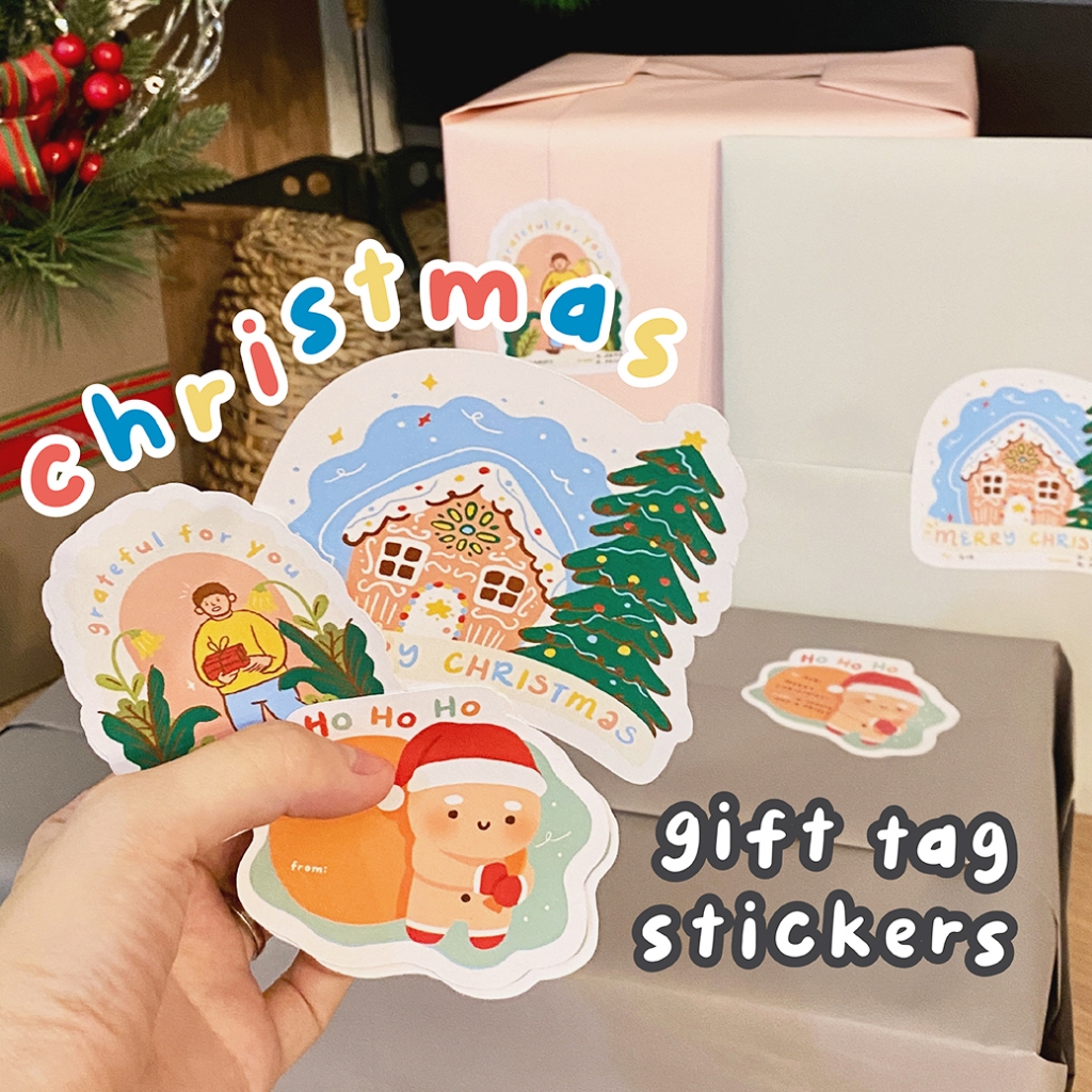 Assorted Christmas Gift Tags Stickers / Labels | Shopee Philippines