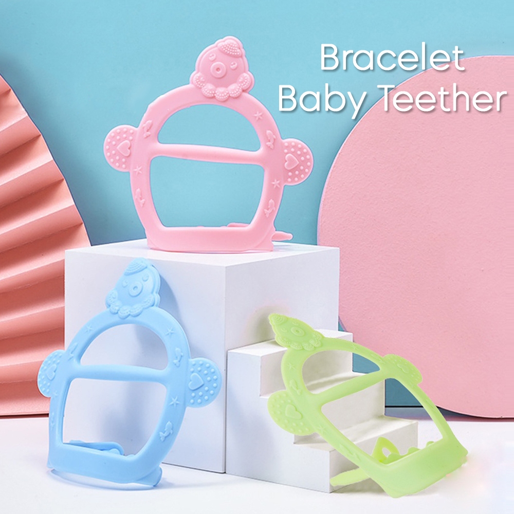 Baby Silicone Bracelet Teether Oral Care Finger Substitute Toy No BPA
