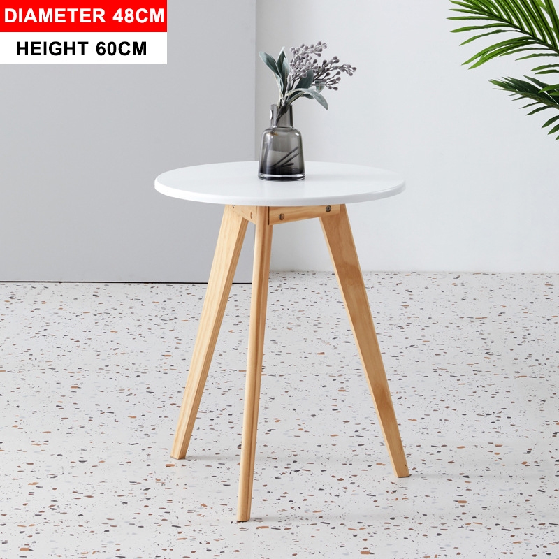 Wishroom Solid Wood Dining Table Round Nordic Coffee Table White Corner ...