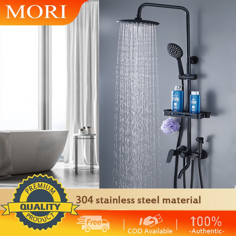 MORI Shower head set with faucet 304 stainless steel shower head 4in1 ...