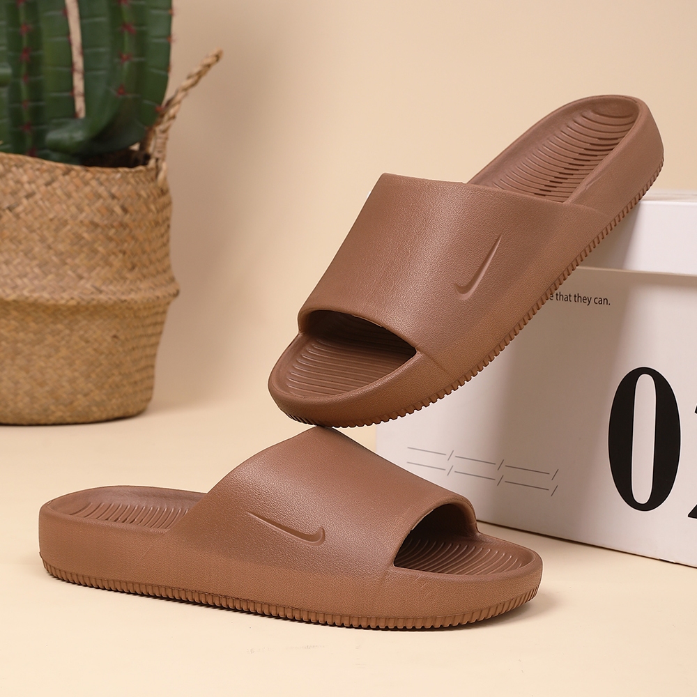 Nike brown slippers online