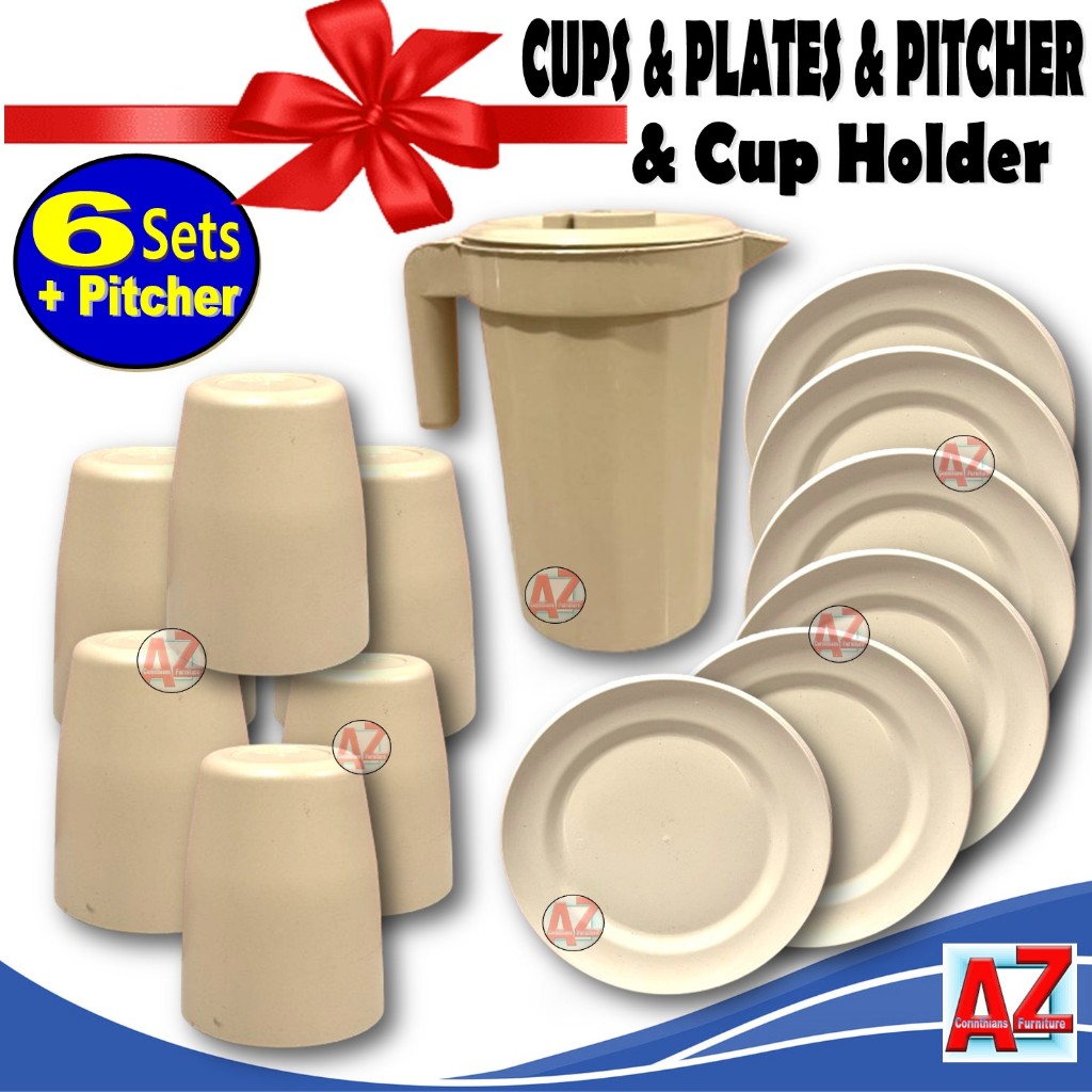 SUPER SULIT(6 set)Plastic Plates , Cups good for giveaway, gift set