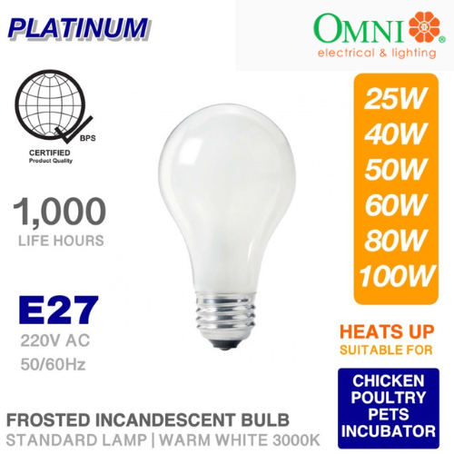 OMNI Incandescent Bulb Yellow / Warm White 10W100W Home, Poultry