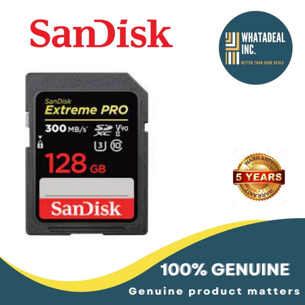SanDisk 128GB Extreme PRO SDXC UHSII Memory Card C10, U3, V90, 8K