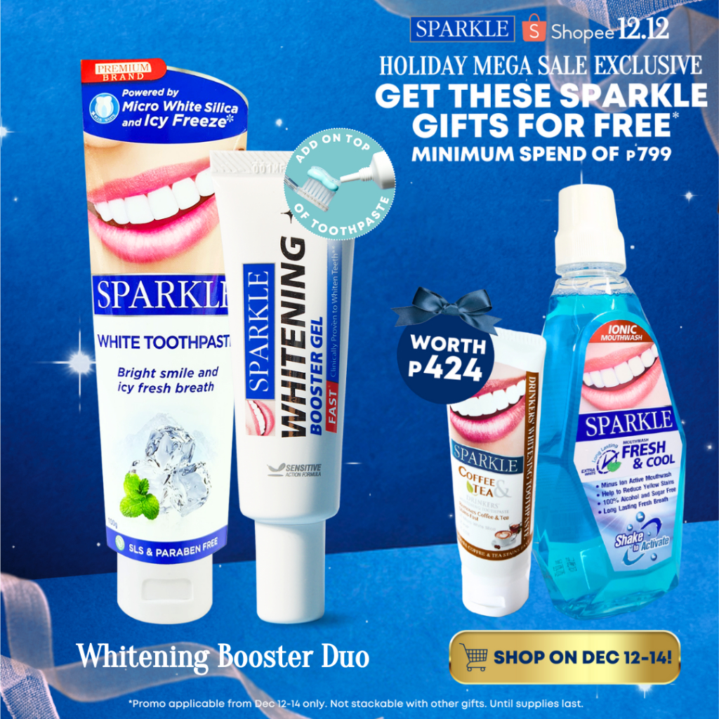 SPARKLE Whitening Booster Duo (Booster Gel and Toothpaste) Shopee