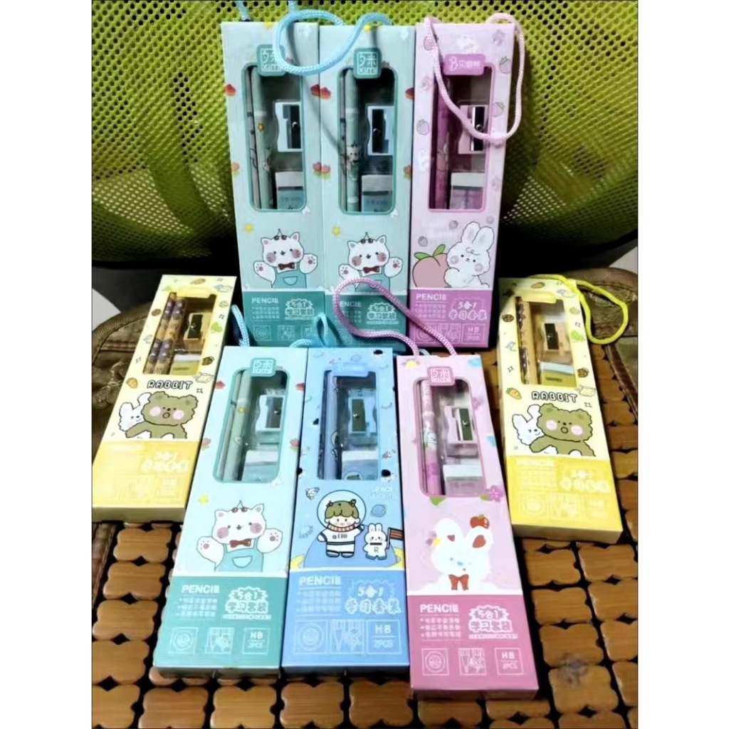 Stationery Set For Kids 5in1 Stationery Set Cartoon Stationery 5-piece ...