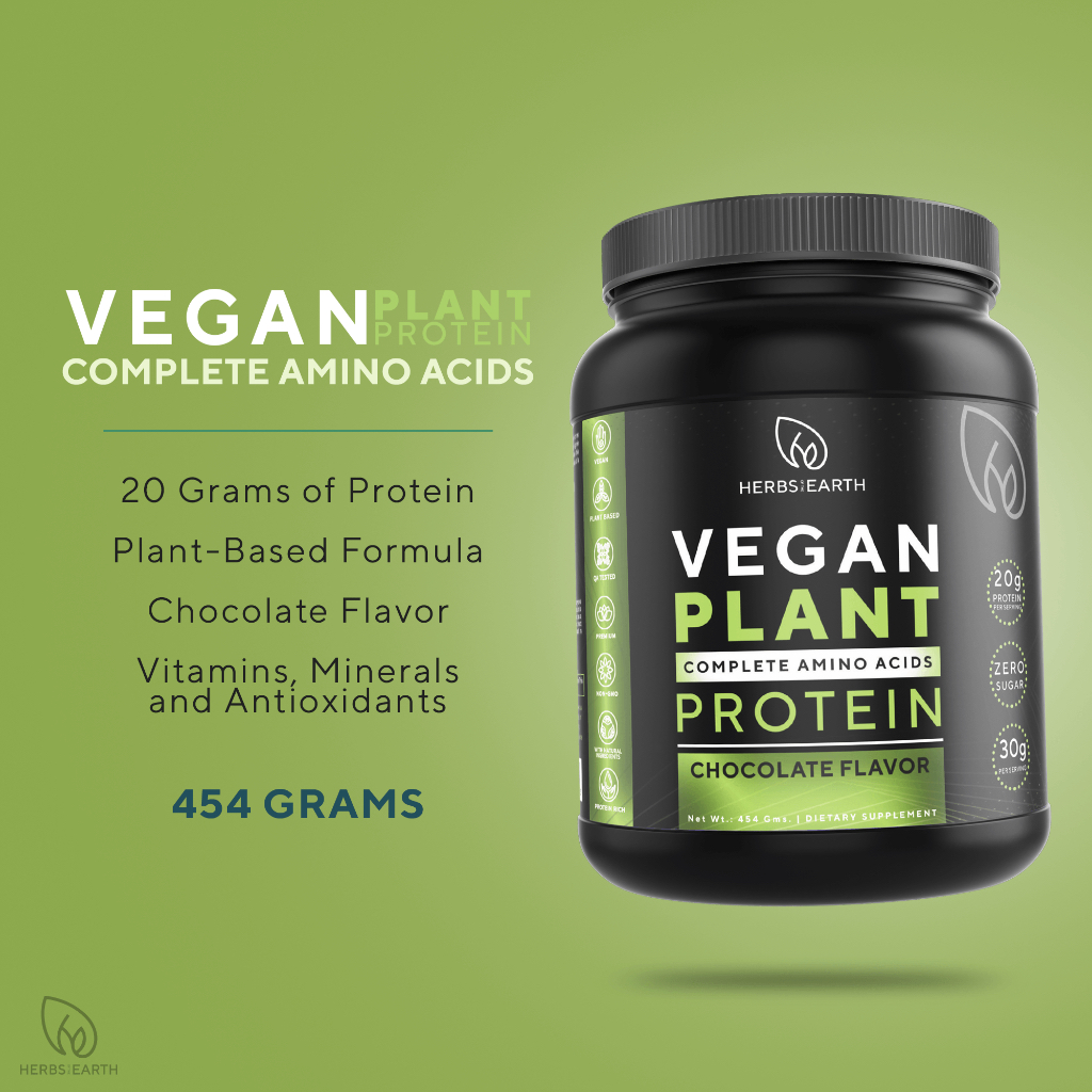 Image showcasing VEGAN Plant Based Protein Powder 20g Protein + Calcium + Iron, 454 ...