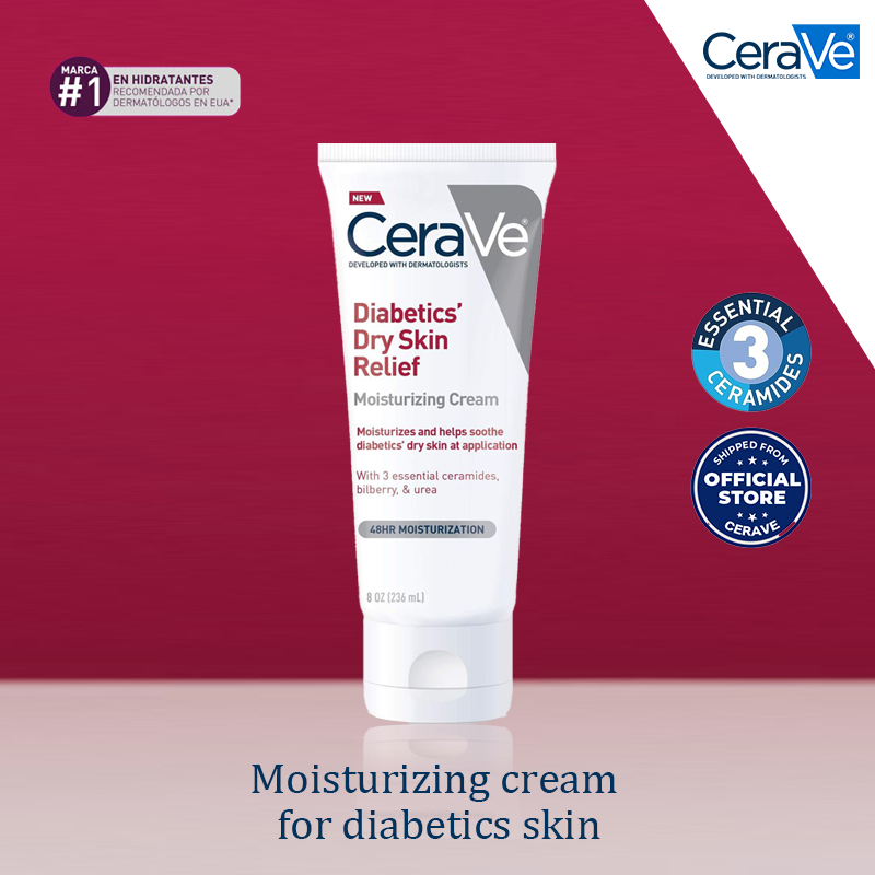 CeraVe Diabetics' Dry Skin Relief Moisturizing Cream Moisturizer And