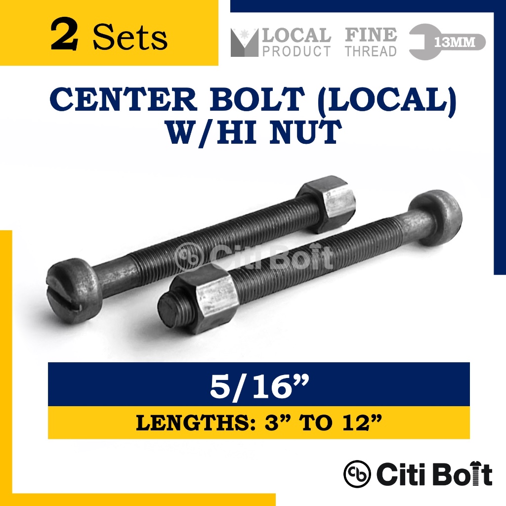 2set Leaf Spring Center Bolt (Local) with Hi Nut / Shackle Bolt 5/16 ...