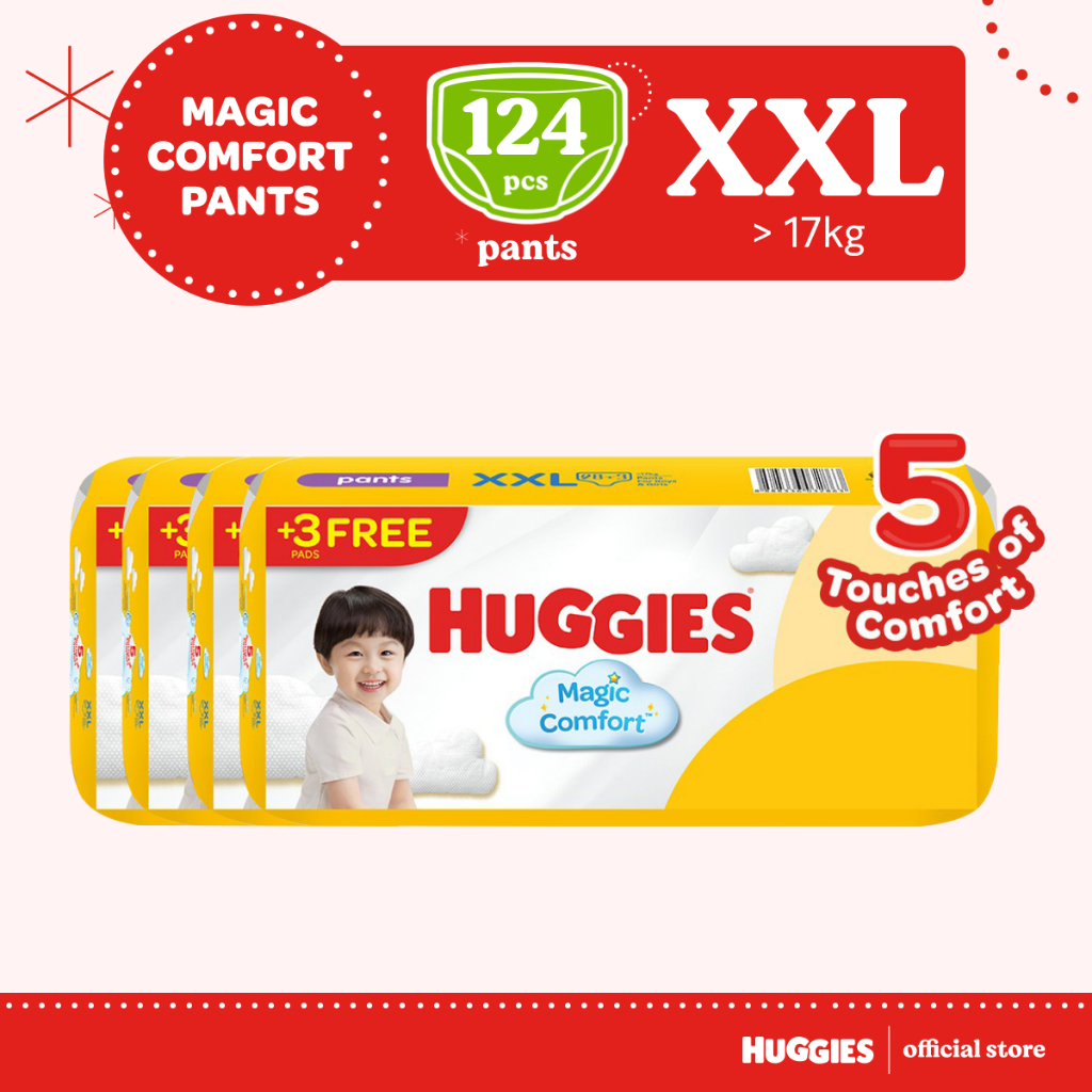 Huggies Magic Comfort Jumbo XXL 31 pcs x 4 packs (124 pcs) Shopee