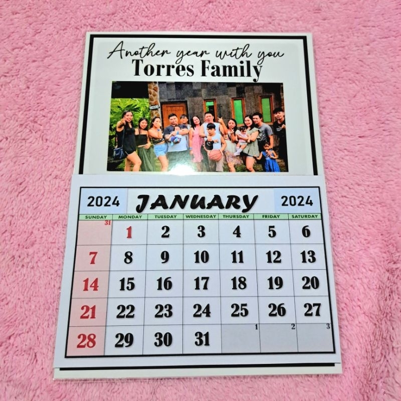 2024 CALENDAR customized A4 Size LAMINATED ️ gift ideas and give aways