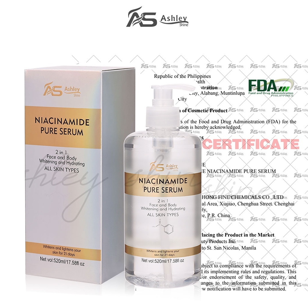 Ashley Shine NIACINAMIDE Pure Serum 2 in 1 Face and Body Moisturizes ...